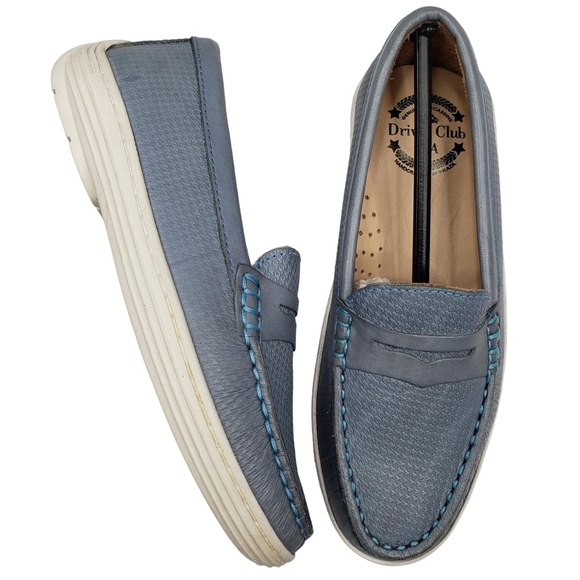 Driver Club USA | NIB Naples 2 Powder Blue Leather Preppy Loafers Girl's 13.5 - Picture 1 of 15